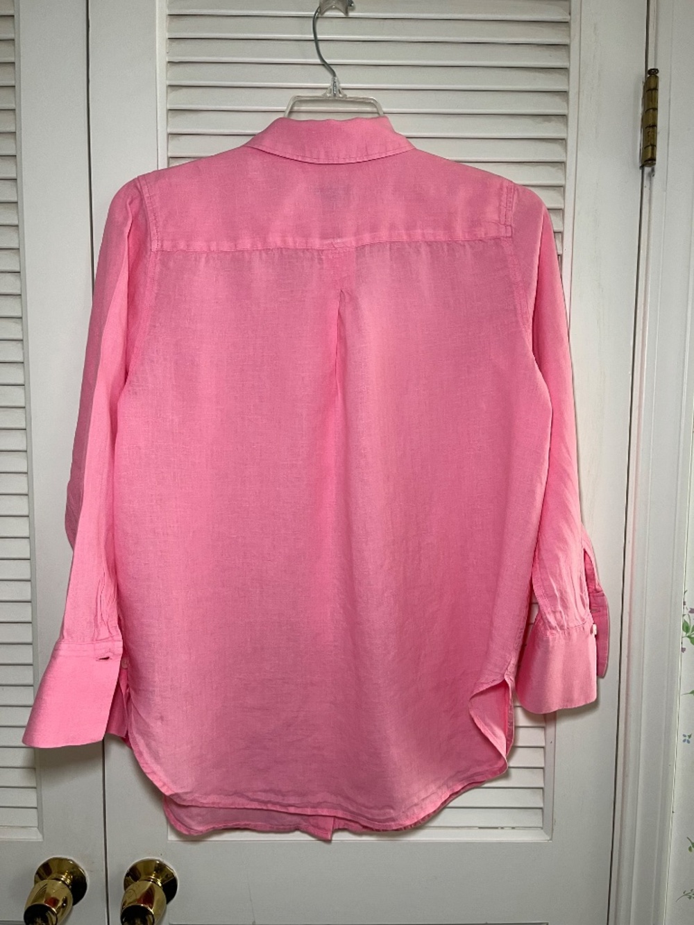 Talbots 100% Linen Long-Sleeve Pink Blouse Size Medium - Picture 2 of 7